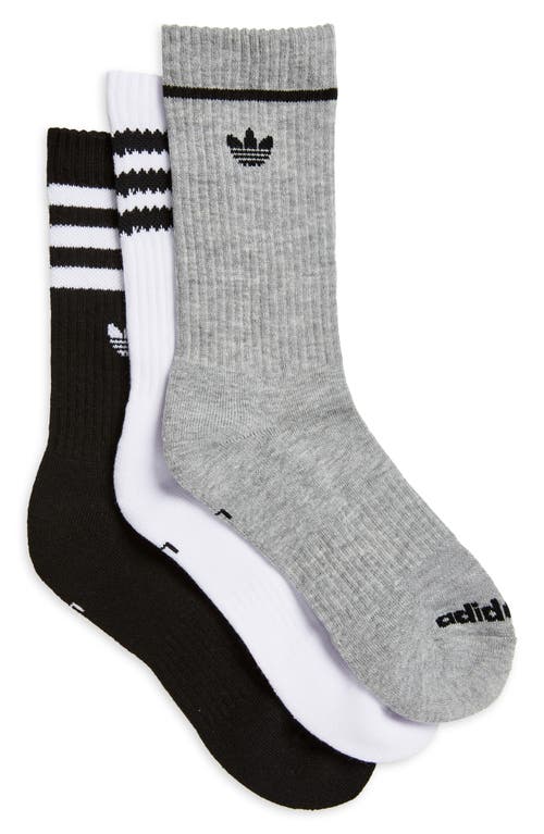 Adidas Originals Adidas Kids' Assorted 3-pack Originals Crew Socks In White/grey/black