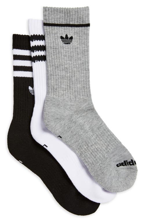 Shop Adidas Originals Adidas Kids' Assorted 3-pack Originals Crew Socks In White/grey/black