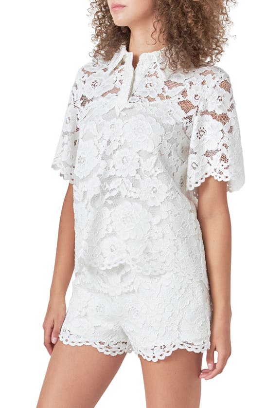 Shop Endless Rose Lace Shirt In White