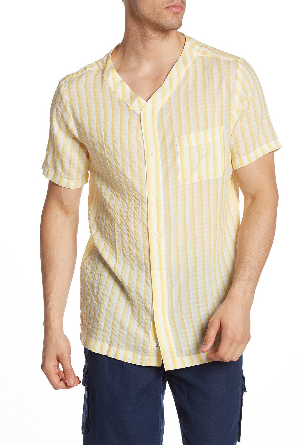 Onia Luca Shirt In Light/pastel Yellow
