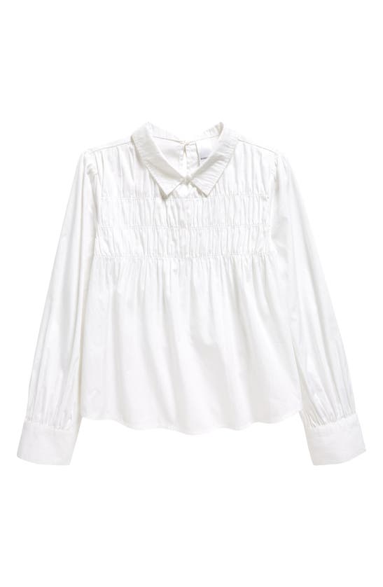 Shop Nordstrom Kids' Matching Family Moments Collar Smocked Shirt In White