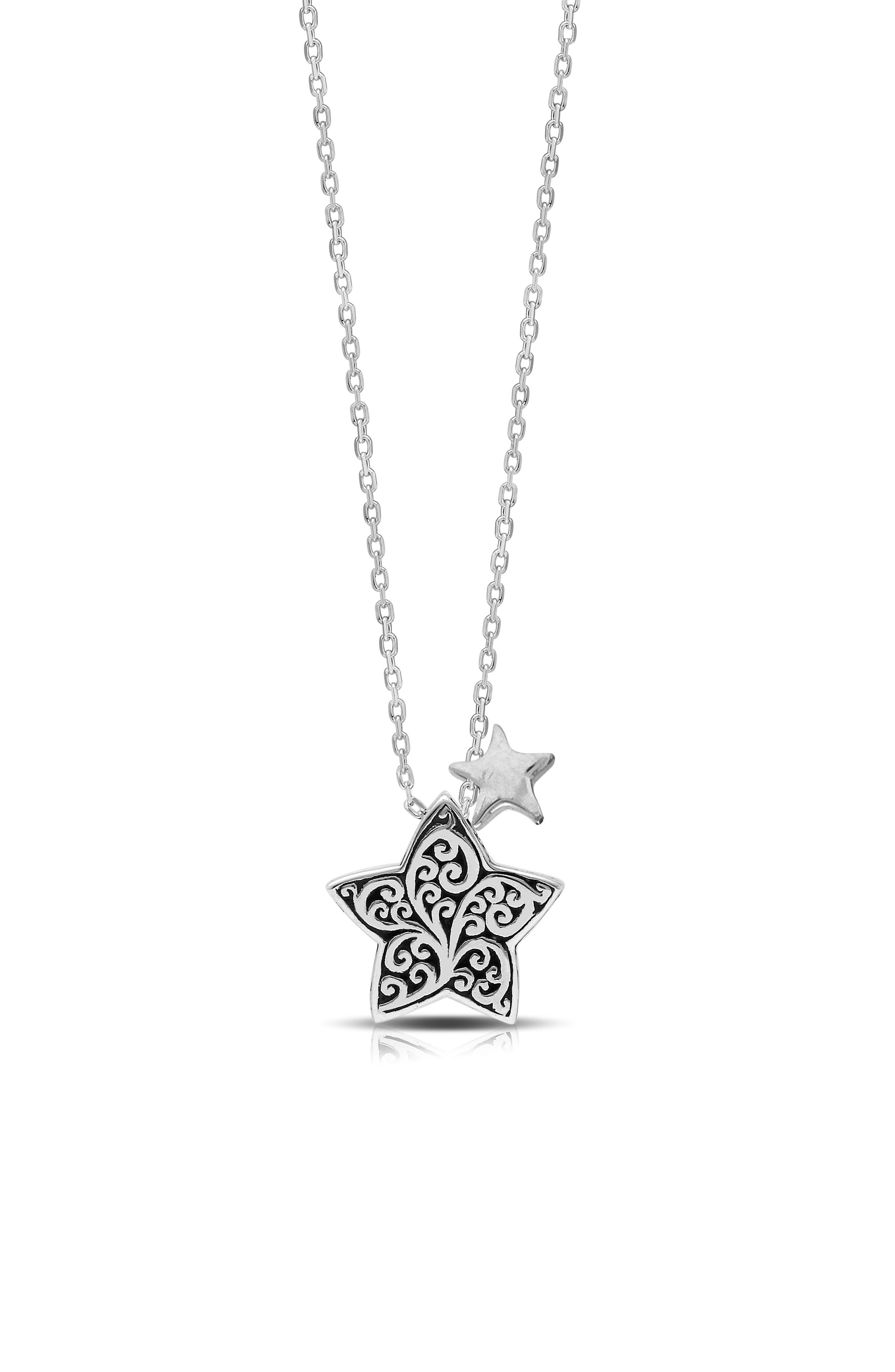 Lois Hill Scroll Star Pendant Necklace 
