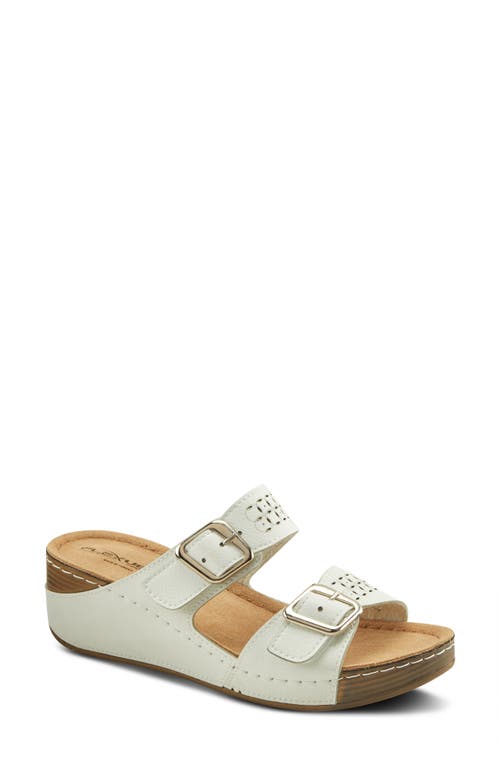 Flexus By Spring Step Thrume Wedge Sandal In White