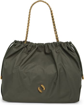 Steve Madden Sporty Quilted Nylon Tote in Green