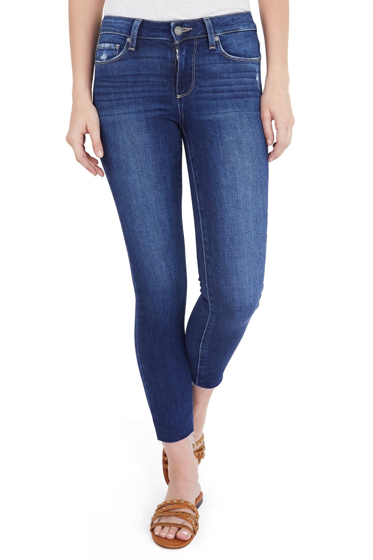 raw edge cropped jeans