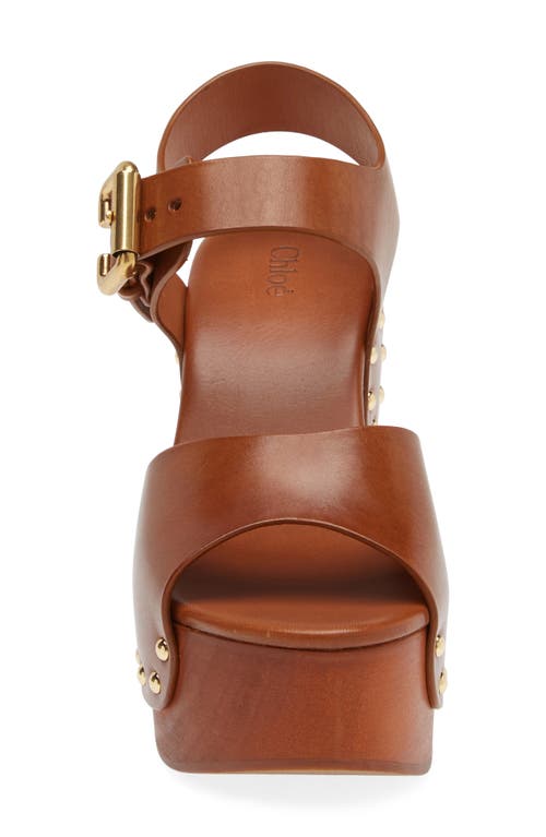 Shop Chloé Jeanette Platform Sandal In Ginger Brown