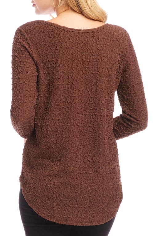 Shop Karen Kane Textured Shirttail Top In Cognac