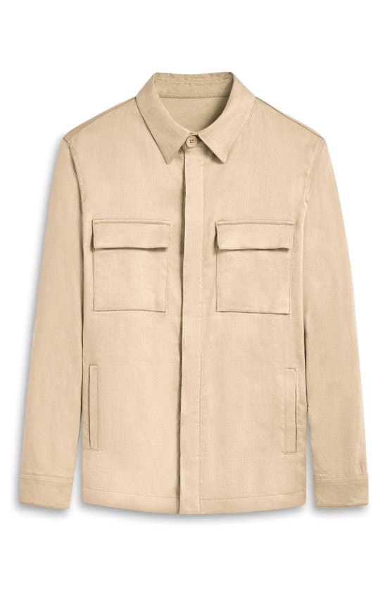 Bugatchi Men's Linen & Cotton-blend Button-up Shirt Jacket In Beige