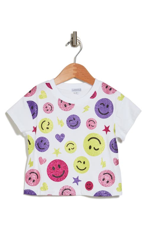 Shop Flapdoodles Kids' Glitter Smiley Face T-shirt In White