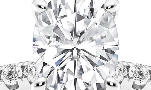 Badgley Mischka Collection Oval Cut Lab Created Diamond Ring In White Gold
