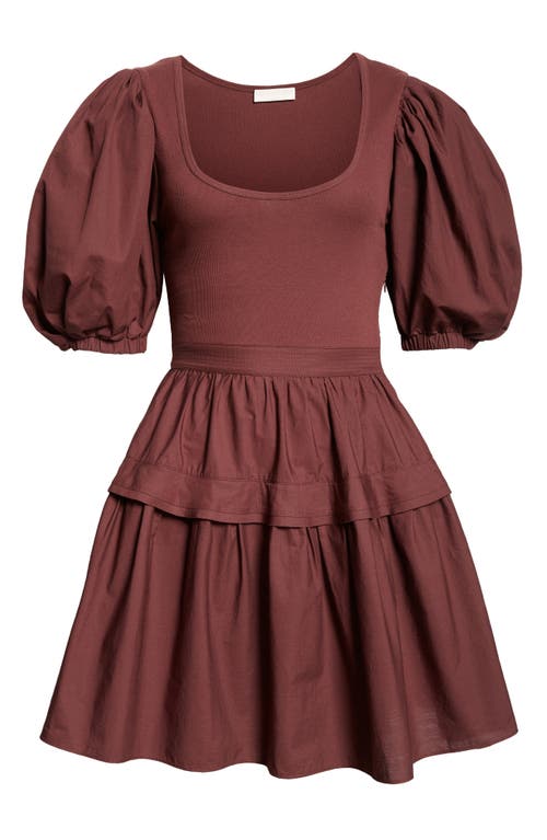 Shop Ulla Johnson Tilda Mixed Media Minidress In Bordeaux