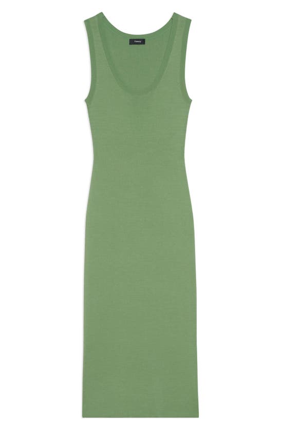 Shop Theory Rib Tank Dress In Leaf - F15