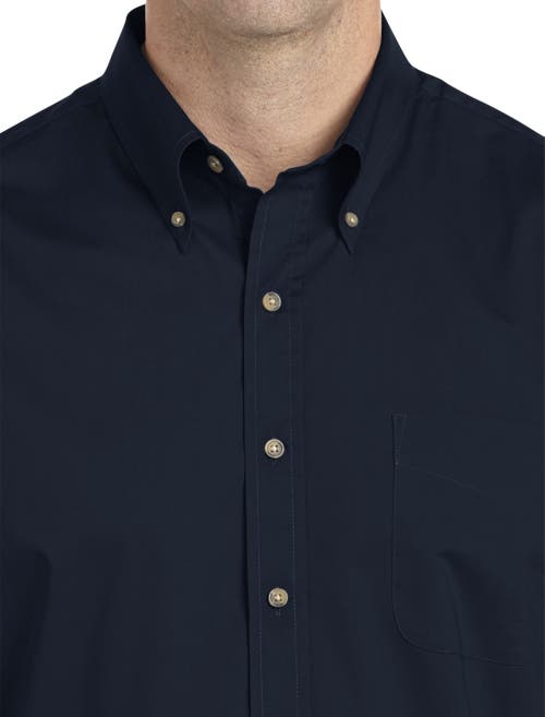 Shop Harbor Bay By Dxl Easy-care Solid Sport Shirt In Navy