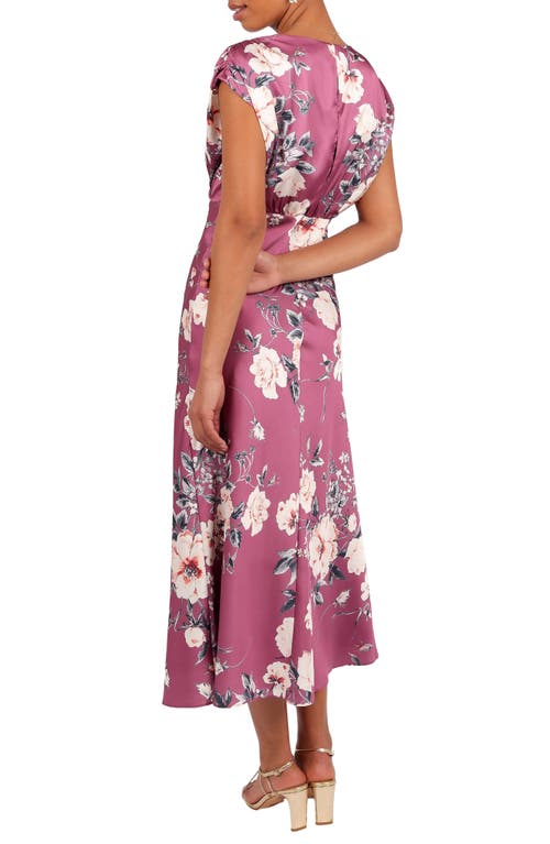 Petal And Pup Petal & Pup Amarlee Floral Satin Maxi Dress In Purple