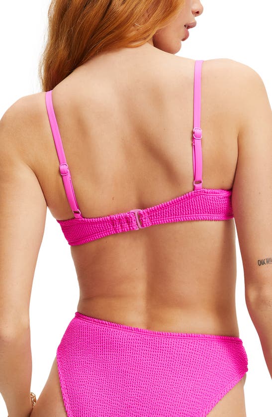 Shop Good American Always Fits Twist Bikini Top In Hawiian Pink 001