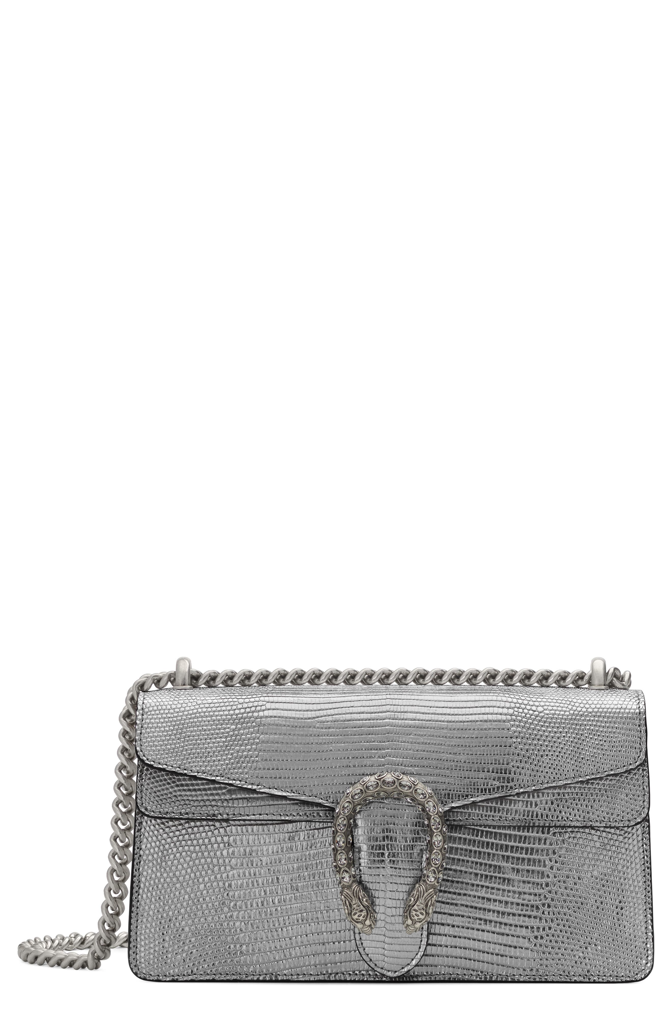 metallic shoulder bag