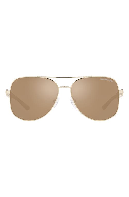 Michael Kors Chianti 58mm Aviator Sunglasses in Light Gold at Nordstrom