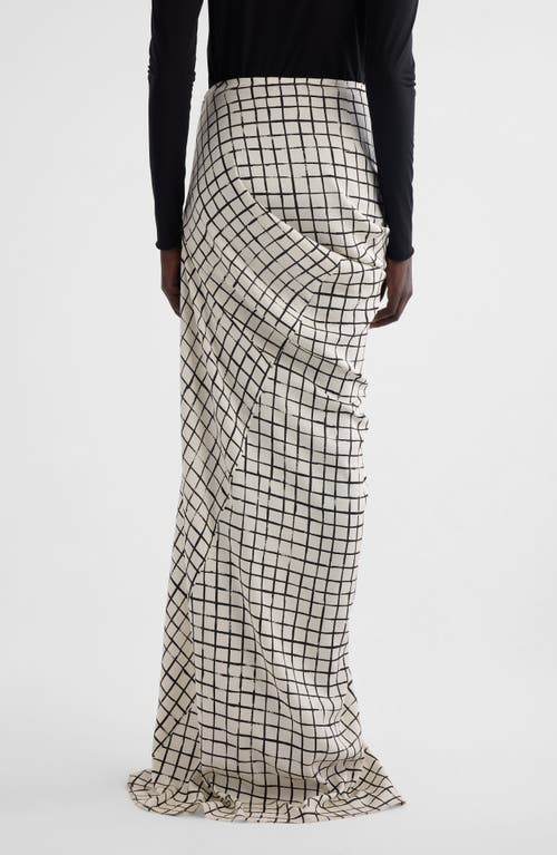 Shop Dries Van Noten Saren Grid Print Stretch Silk Skirt In White