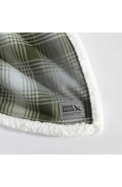 Eddie Bauer Nordic Plaid Throw Blanket In Dark Green