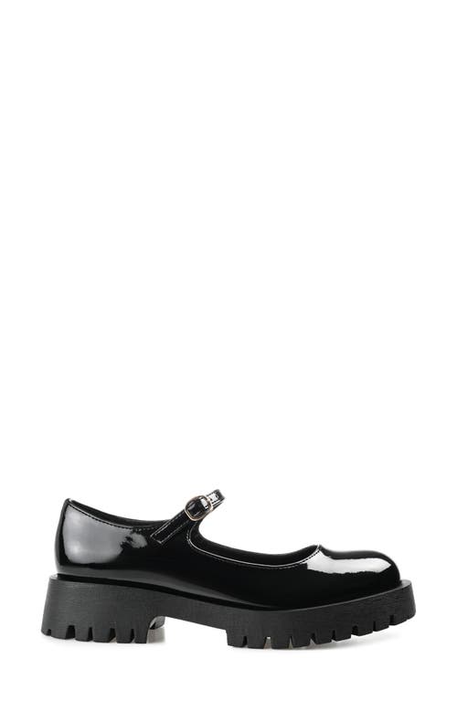 Shop Journee Collection Kamie Mary Jane Platform Flat In Patent/black