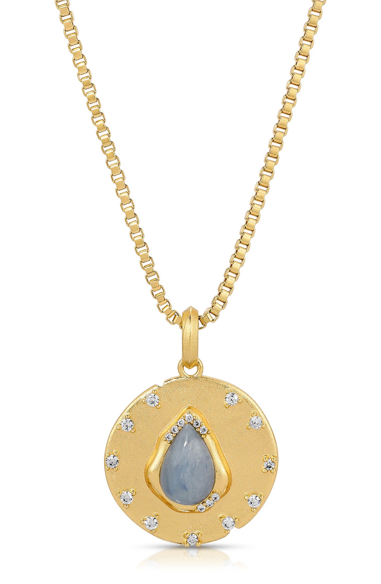 Joy Dravecky Luster Kyanite Pendant Necklace in Gold Cover