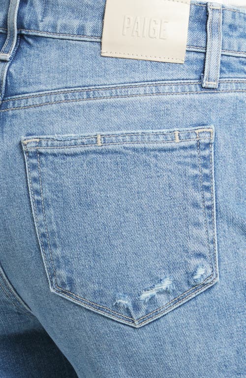 Shop Paige Leenah Raw Hem High Waist Ankle Wide Leg Jeans In Charming W/allegro Hem