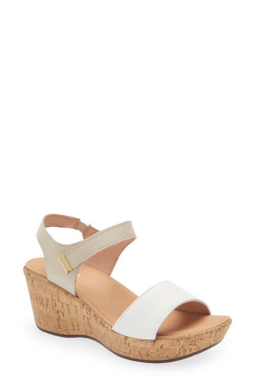 Shop Naot Summer Platform Wedge Sandal In Soft White/soft Ivory Leather