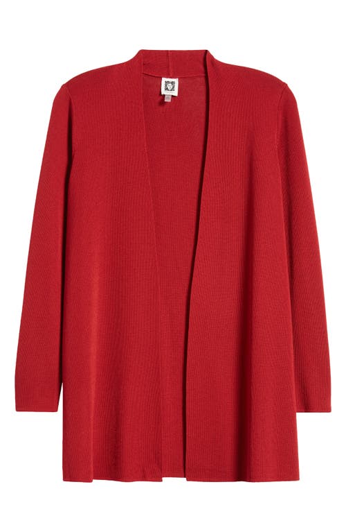 Shop Anne Klein Open Front Rib Cardigan In Titian Red