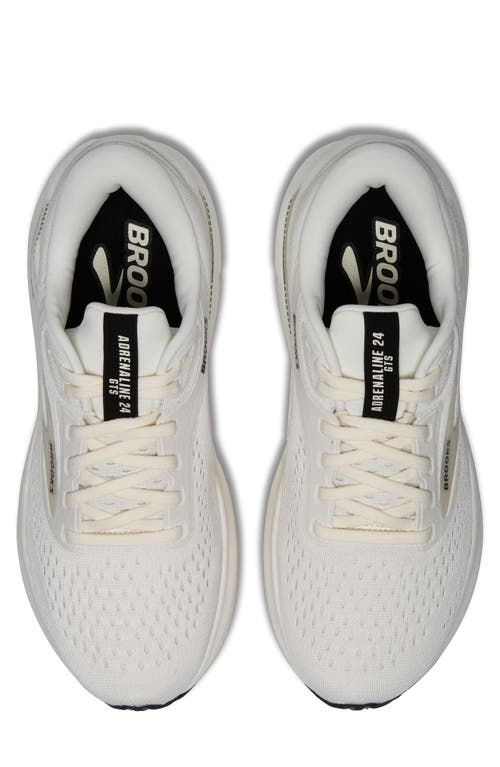 Brooks Adrenaline Gts 24 Running Shoe In Coconut/black/white Sand