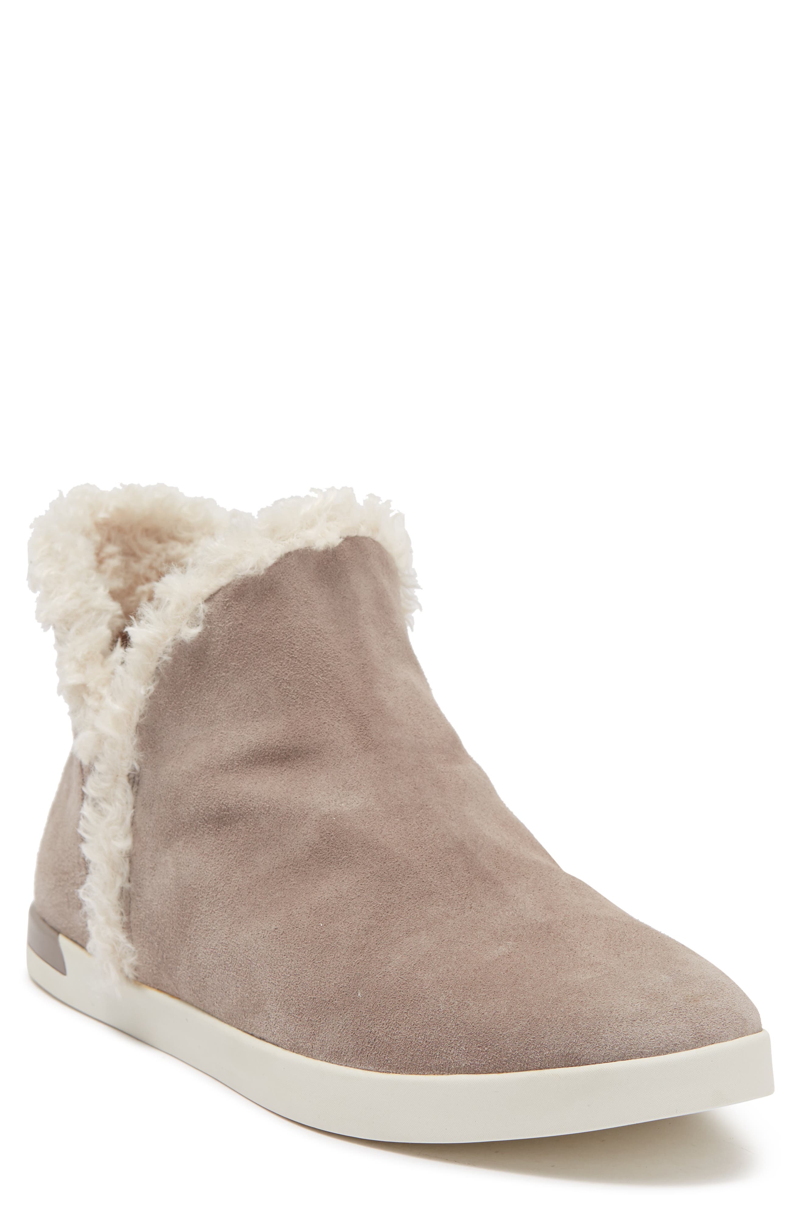 Vince Val-b Faux Shearling Lined Ankle Boot In Woodsmoke