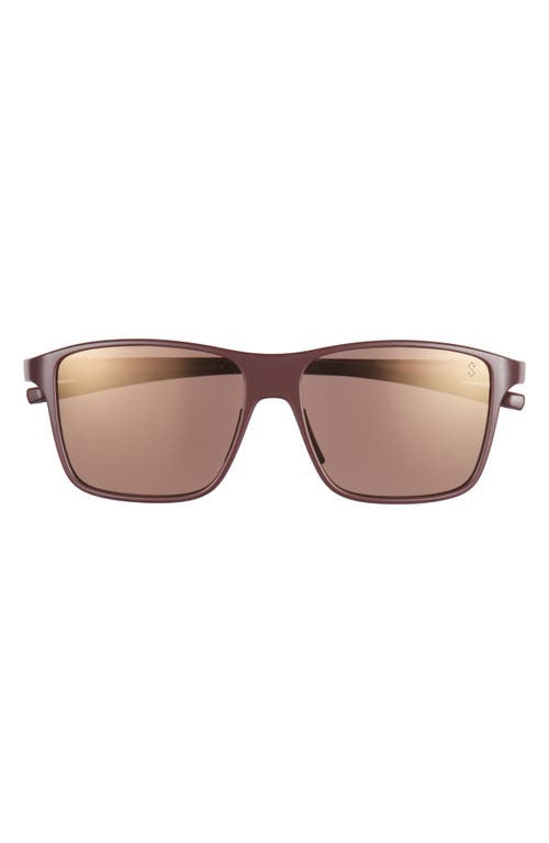 Shop Tag Heuer Bolide 57mm Rectangular Sport Sunglasses In Matte Bordeaux/brown Polar