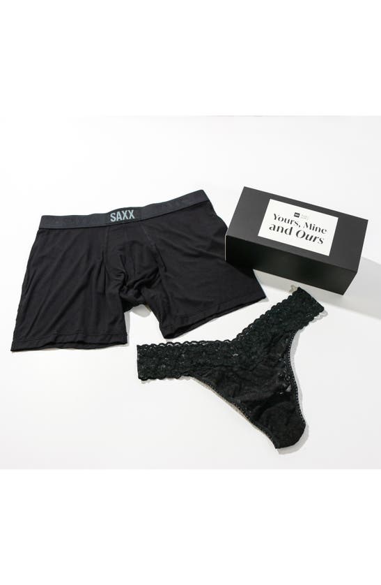 Shop Hanky Panky X Saxx Vibe Assorted 2-pack Boxer Brief & Thong In Black