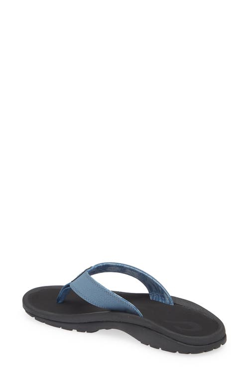 Shop Olukai Ohana Flip Flop In Vintage Blue/black