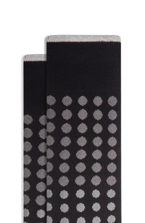 Shop Bugatchi Gradient Dot Cotton Blend Dress Socks In Black