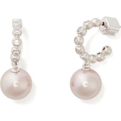 Kate Spade New York Modern Imitation Pearl Drop Huggie Hoop Earrings