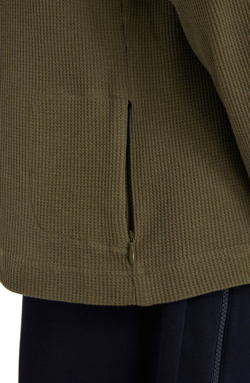 Shop Sealskinz Forncet Waffle Stitch Organic Cotton Quarter Zip Pullover In Olive