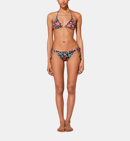 Shop Vilebrequin Holistarfish Side-tie Bikini Bottom In Bleu Marine