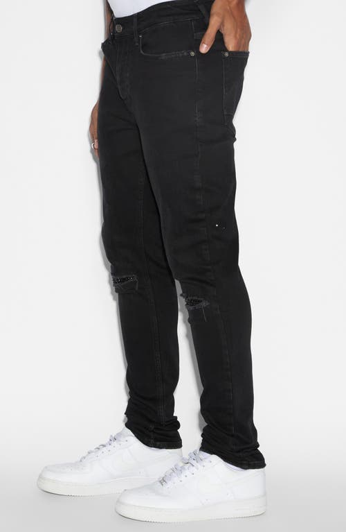 Shop Ksubi Van Winkle Apex Krystal Repair Distressed Skinny Jeans In Black