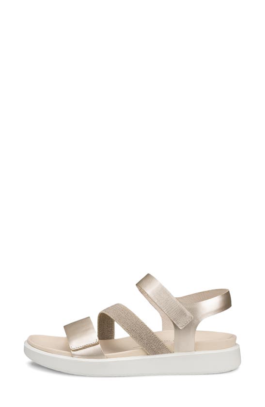 Shop Ecco Flowt 2 Band Sandal In Pure White Gold