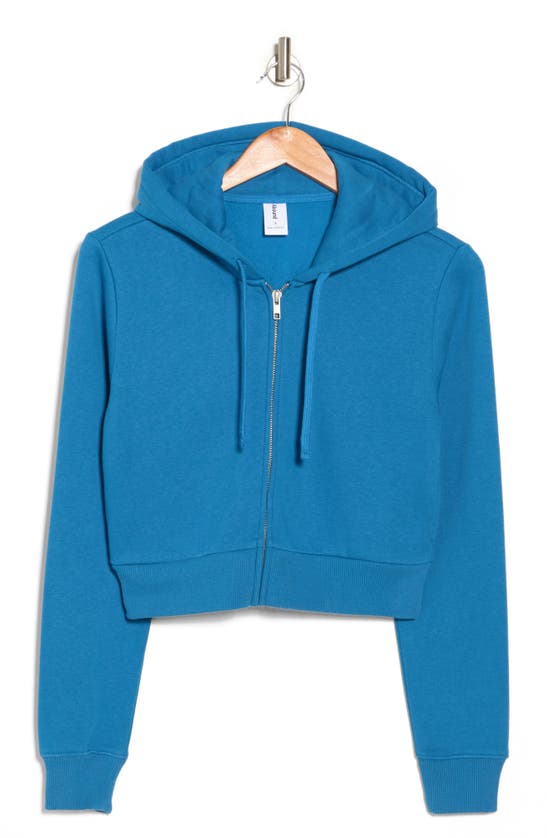 Shop Abound Full Zip Crop Hoodie In Blue Water