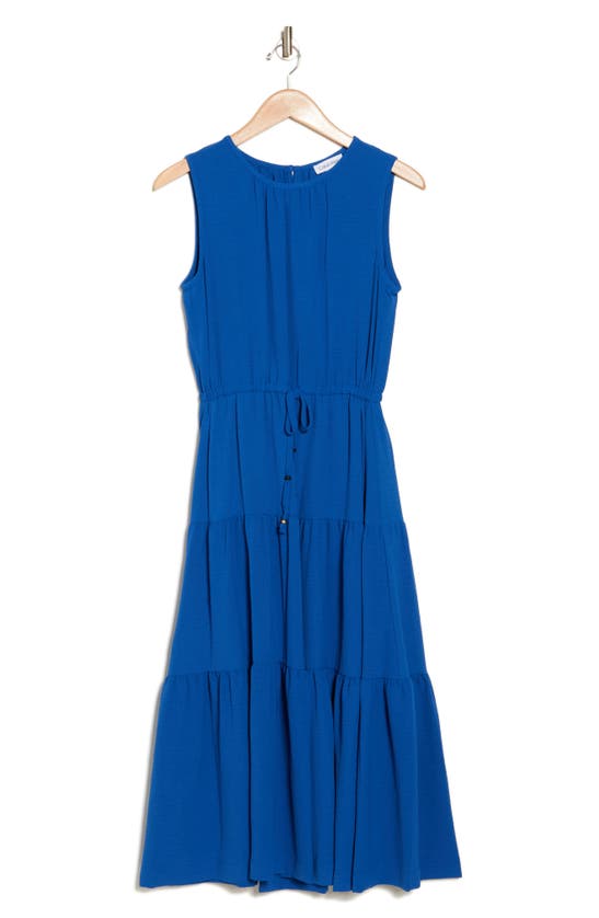 Calvin Klein Sleeveless Tiered Midi Dress In Capri
