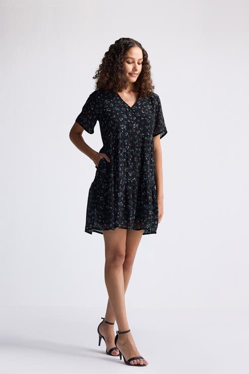 Reistor Floral Short Tiered Dress In Ditzy Wildflowers