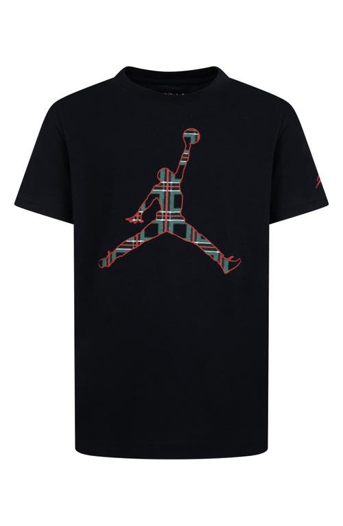 Shop Jordan Kids' Jumpman Plaid Graphic T-shirt In Black