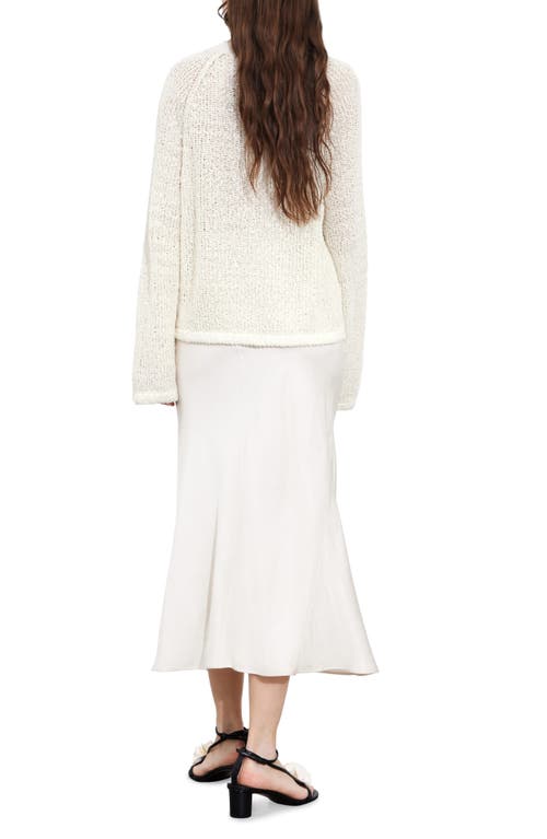 Shop & Other Stories Silk & Cotton Boxy Sweater In White Dusty Light