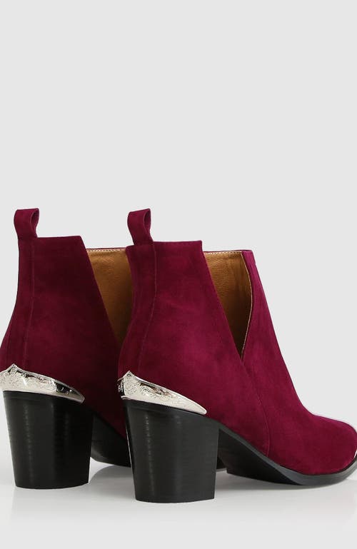 Belle & Bloom Austin Suede Ankle Boot In Merlot