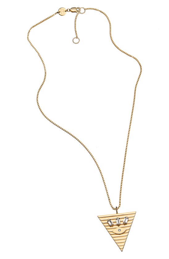 Jennifer Zeuner Annika Diamond & White Sapphire Necklace In Yellow Gold Plated