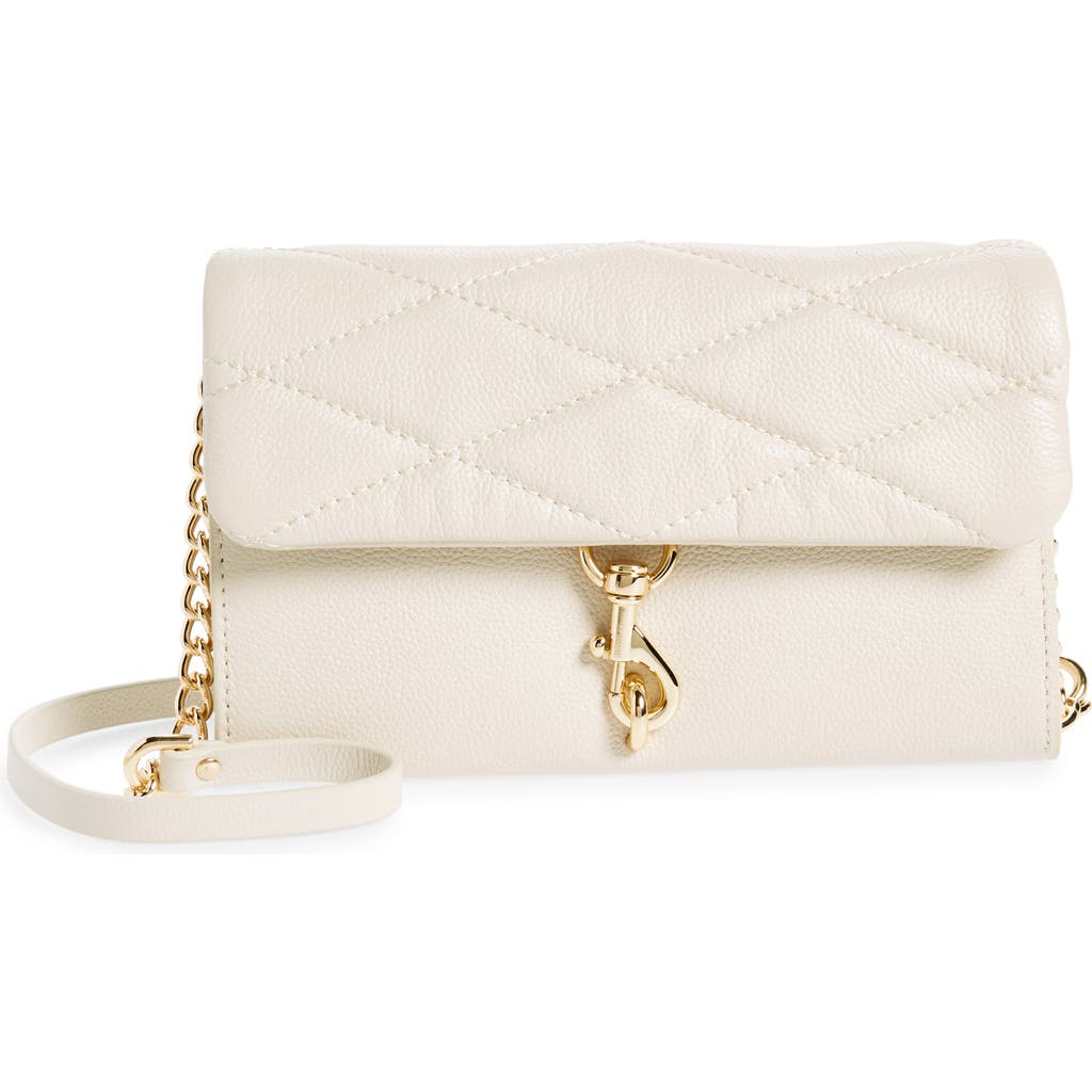 Shop Rebecca Minkoff Edie Wallet On A Chain In Pearl