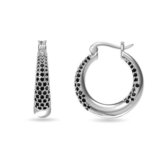 Donatello Gian Black Crystal Hoops