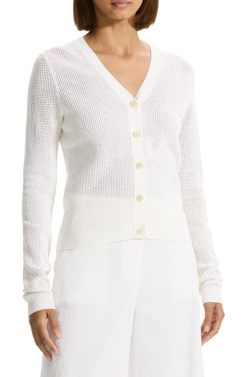 Theory Pointelle Cardigan White at Nordstrom,