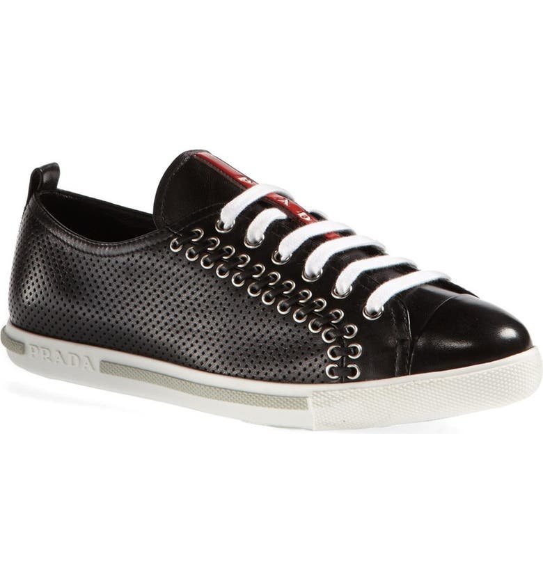 Prada Low Top Eyelet Cap Toe Sneaker | Nordstrom